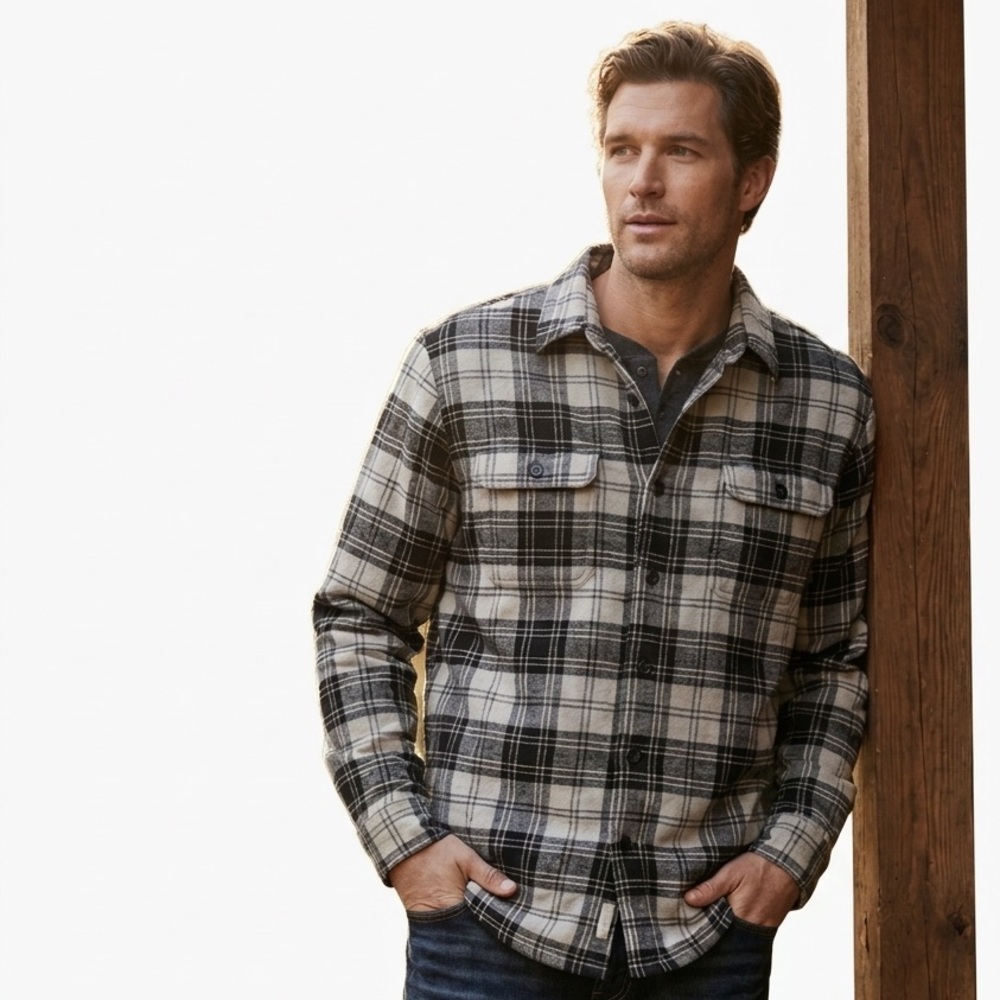 L. L. Bean Traditional Fit Fleece-Lined Flannel Shacket - Mens XL